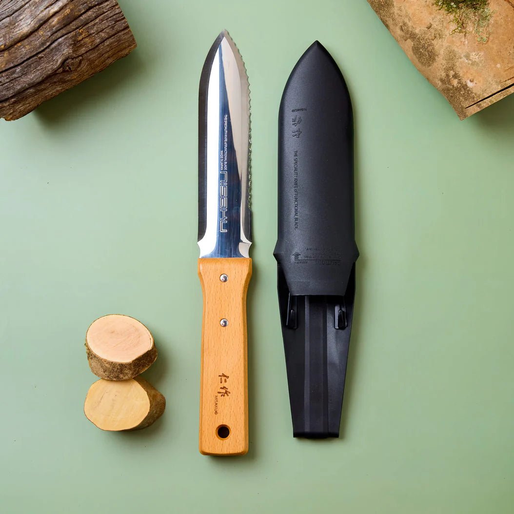 Nisaku - Hori Hori Weeding Knife with Tough Sheath - The Flower Crate