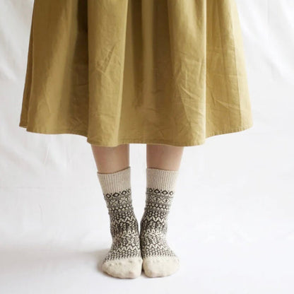 Nishiguchi Kutsushita - Oslo Oatmeal Wool Socks - The Flower Crate