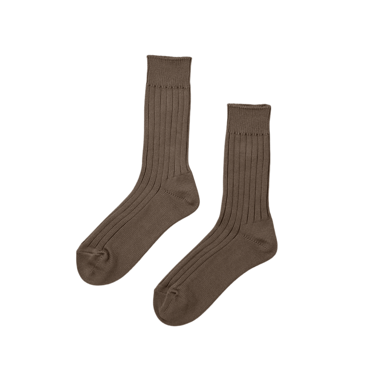 Nishiguchi Kutsushita - Praha Cashmere Ribbed Sock, Cocoa - The Flower Crate