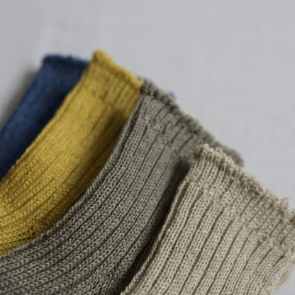 Nishiguchi Kutsushita Socks - Linen Ribbed Praha - The Flower Crate