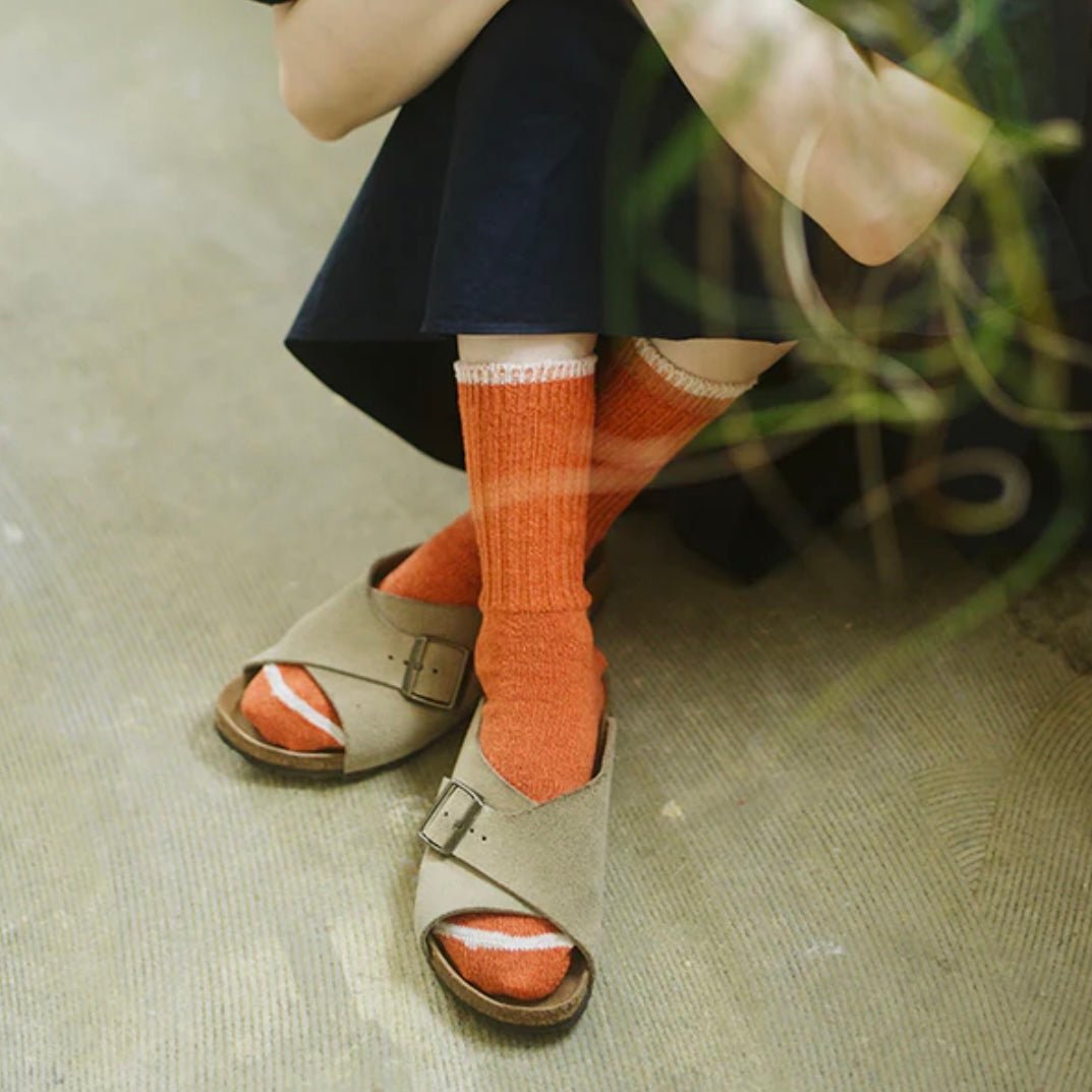 Nishiguchi Kutsushita Socks - Silk &amp; Cotton Boston - The Flower Crate