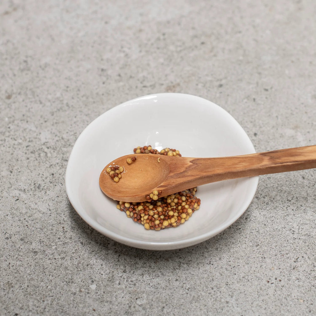 Olive Wood Mustard Spoon - The Flower Crate