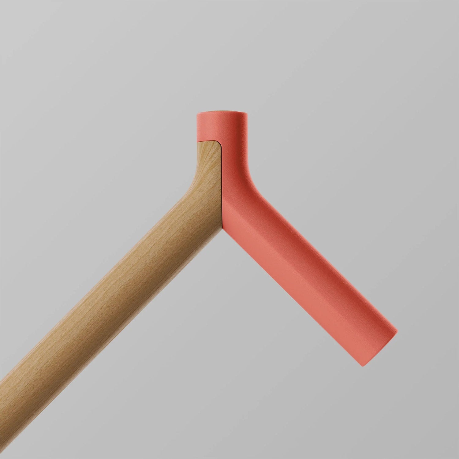 Ooak - Uno Walking Stick, Coral &amp; Oak - The Flower Crate