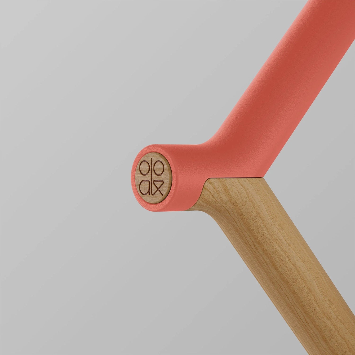 Ooak - Uno Walking Stick, Coral &amp; Oak - The Flower Crate