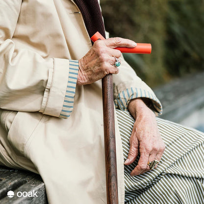Ooak - Uno Walking Stick, Coral &amp; Walnut - The Flower Crate
