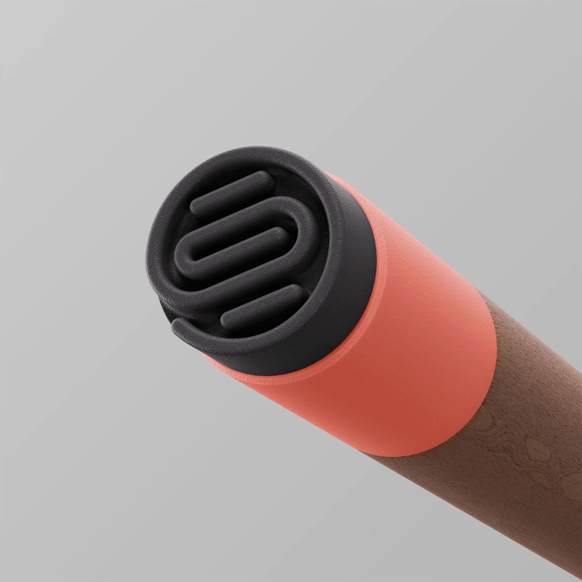 Ooak - Uno Walking Stick, Coral &amp; Walnut - The Flower Crate