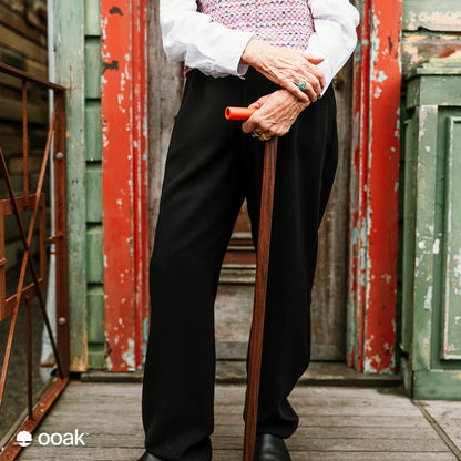 Ooak - Uno Walking Stick, Coral &amp; Walnut - The Flower Crate