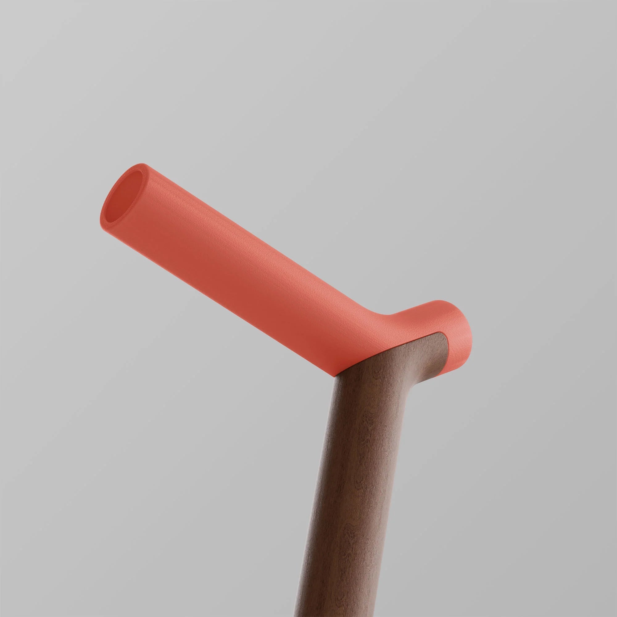 Ooak - Uno Walking Stick, Coral &amp; Walnut - The Flower Crate