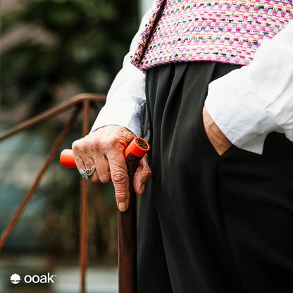 Ooak - Uno Walking Stick, Coral &amp; Walnut - The Flower Crate