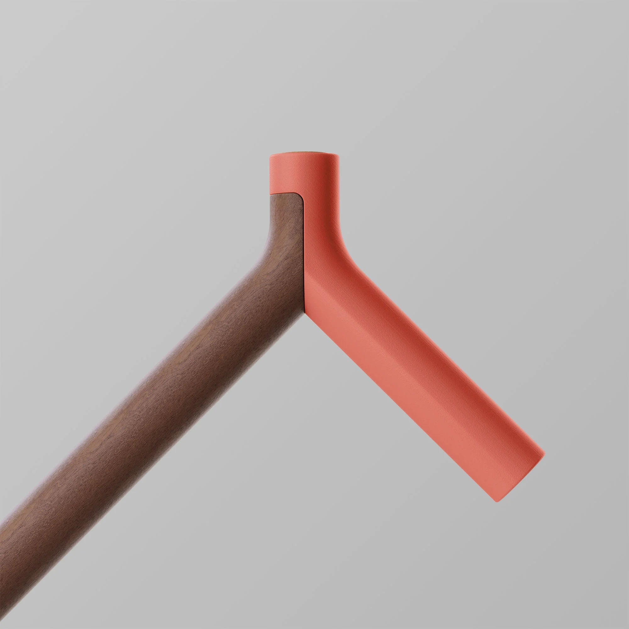 Ooak - Uno Walking Stick, Coral &amp; Walnut - The Flower Crate