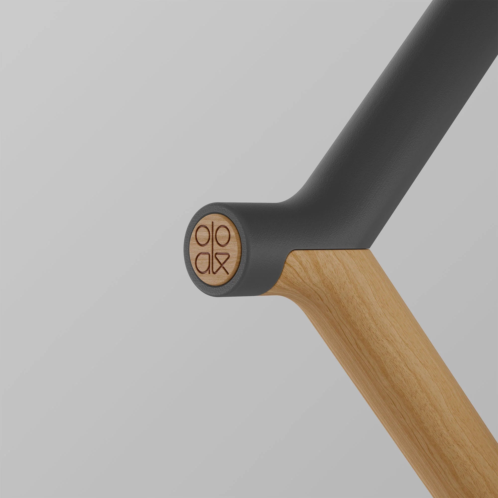 Ooak - Uno Walking Stick, Graphite &amp; Oak - The Flower Crate