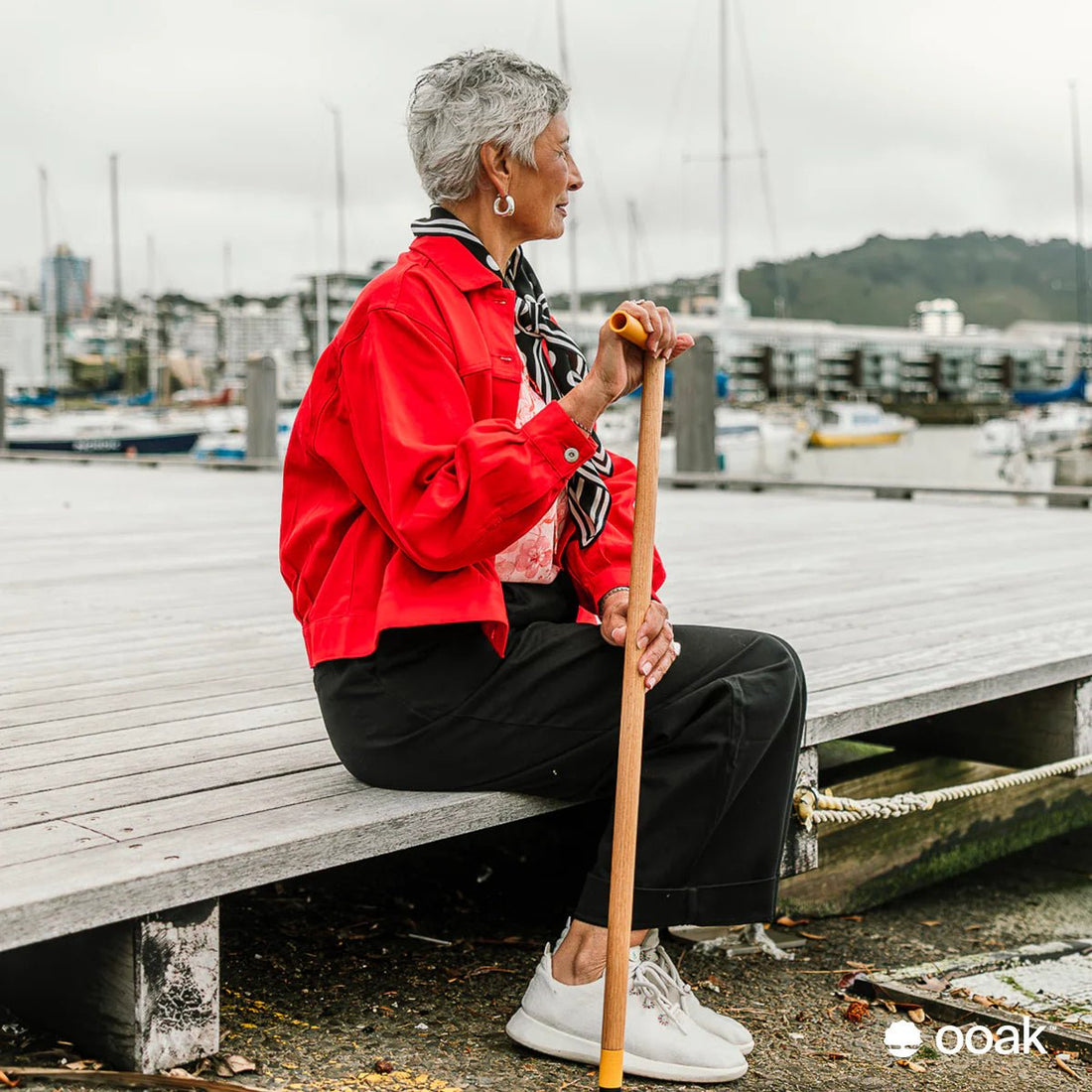 Ooak - Uno Walking Stick, Kōwhai &amp; Oak - The Flower Crate