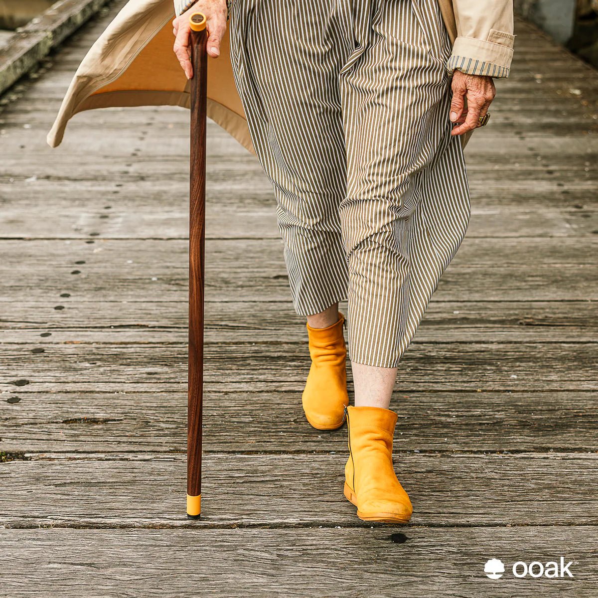 Ooak - Uno Walking Stick, Kōwhai &amp; Walnut - The Flower Crate