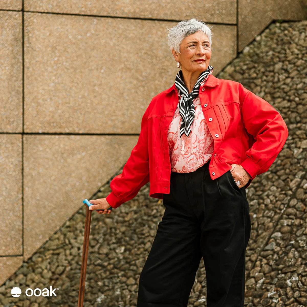 Ooak - Uno Walking Stick, Pacific &amp; Walnut - The Flower Crate