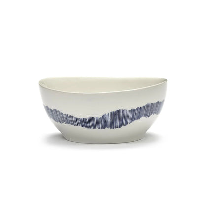 Ottolenghi - White with Blue Stripes Feast Bowl - The Flower Crate