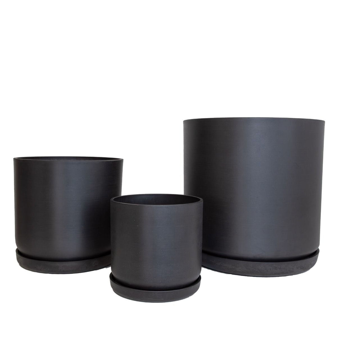Portland Pot - Recycled Plastic, Black - The Flower Crate