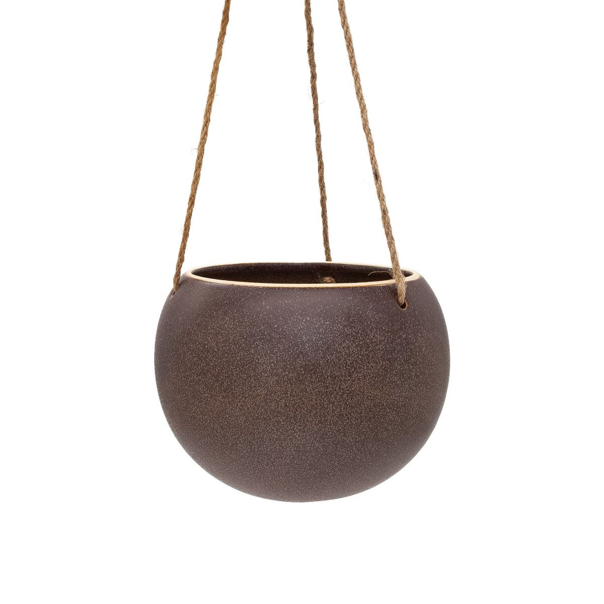 Potted - Large Orbit Hanging Planter, Coffee - The Flower Crate