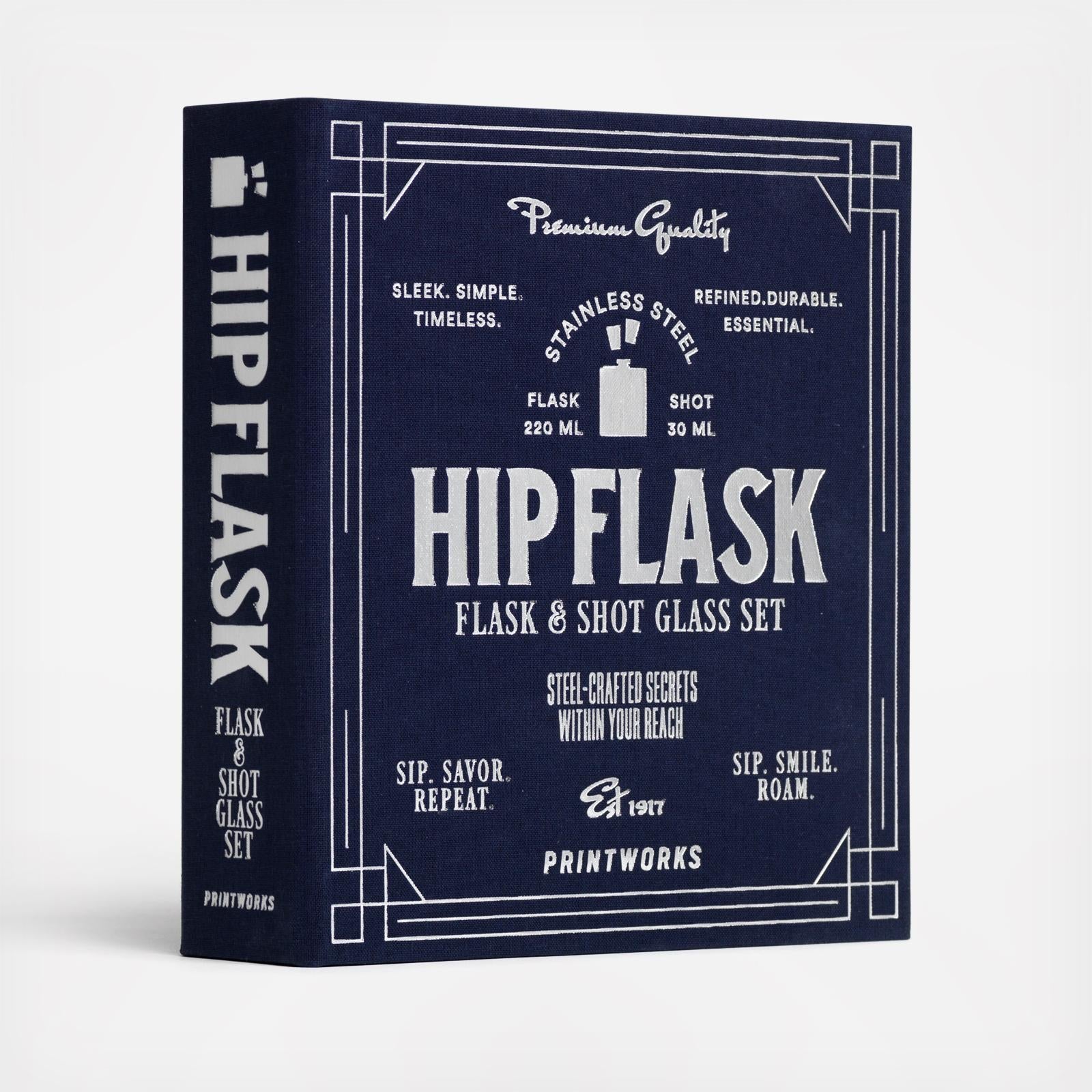 Printworks - The Hip Flask &amp; Shot Glass Set - The Flower Crate