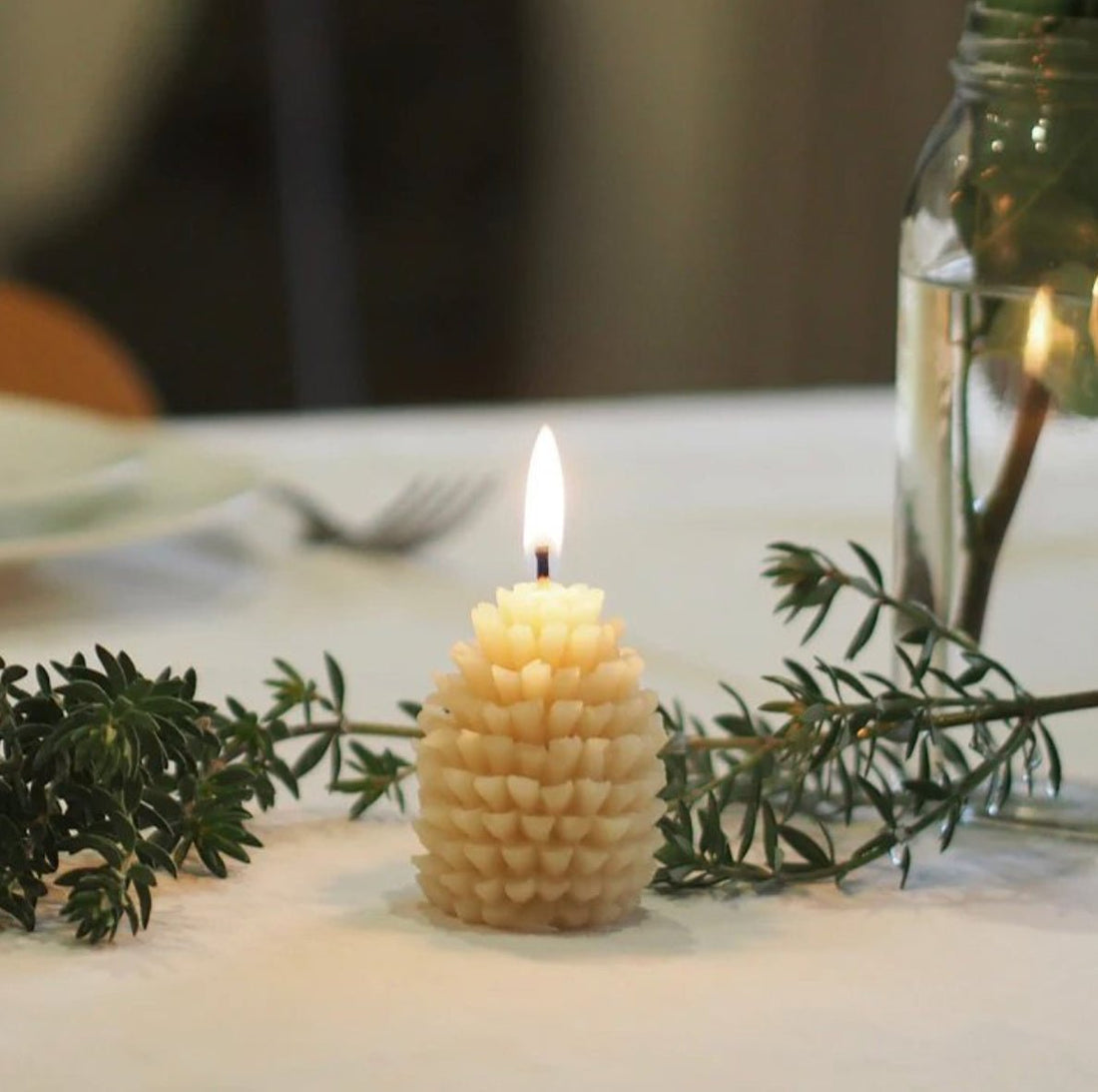Queen B - 2 Pack Small Pine Cone Candles - The Flower Crate