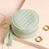 Quilted Mini Round Travel Jewellery Case - The Flower Crate