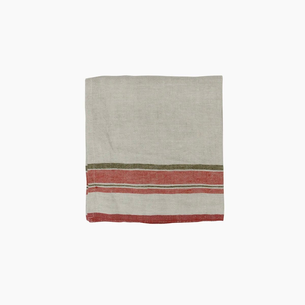 Red Selvedge Stripe Linen Napkin - The Flower Crate