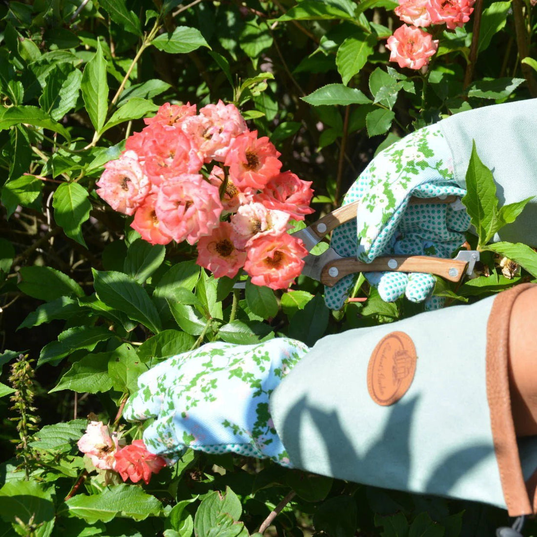 Rose Print Garden Gloves, Long - The Flower Crate