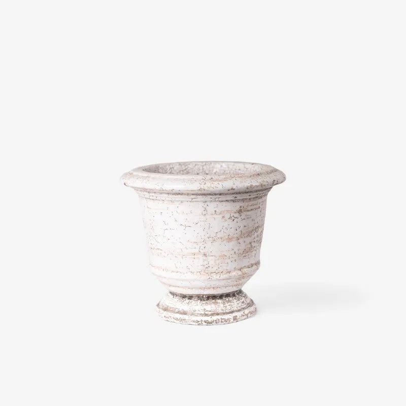 Rustic White Urn Planter - The Flower Crate