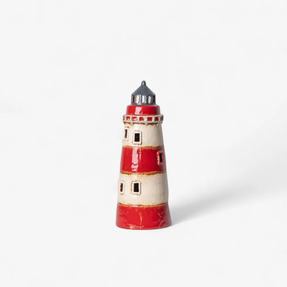 Tea Light Lighthouse Alsace Tea Light Village - Small House with Wreath - The Flower Crate