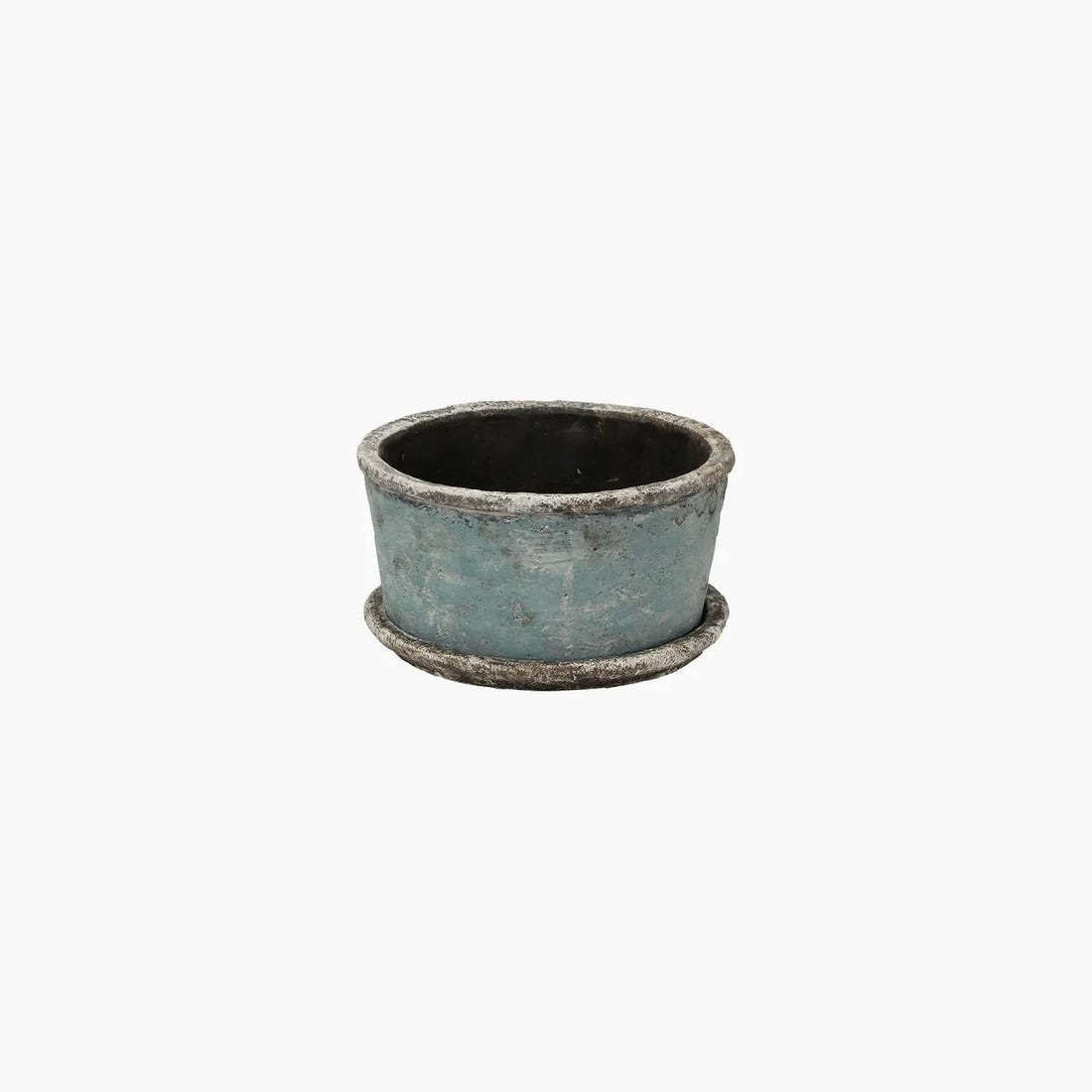 Sea Blue Wide Plant Pot & Saucer - The Flower Crate