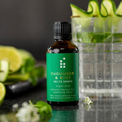 Six Barrel Soda - Cucumber &amp; Mint Seltz Drops - The Flower Crate