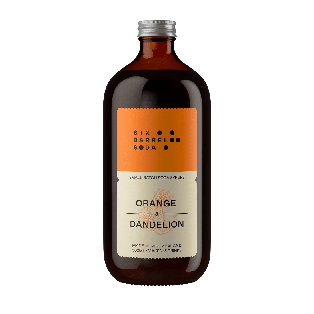 Six Barrel Soda - Orange &amp; Dandedion Syrup - The Flower Crate