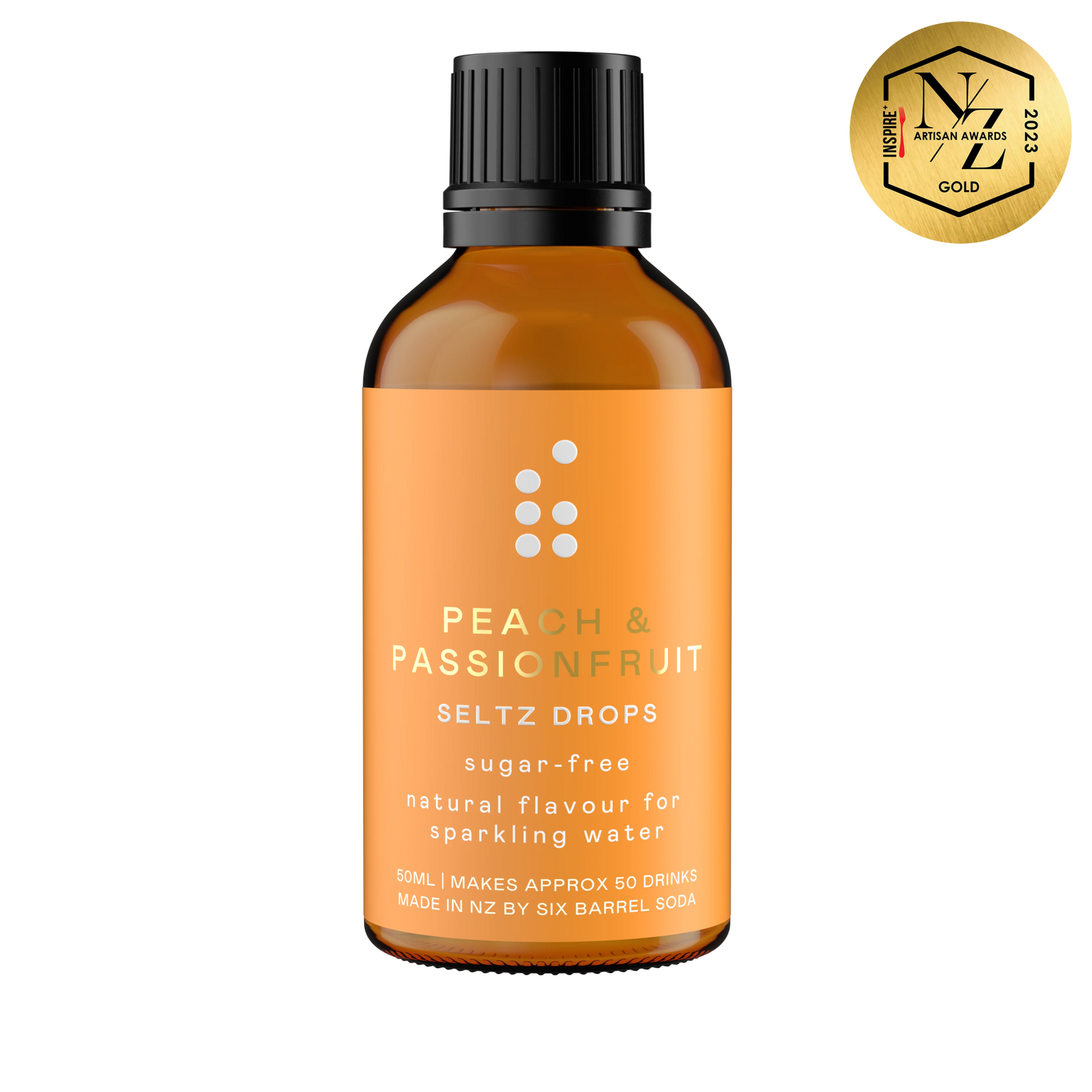 Six Barrel Soda - Peach &amp; Passionfruit Seltz Drops - The Flower Crate