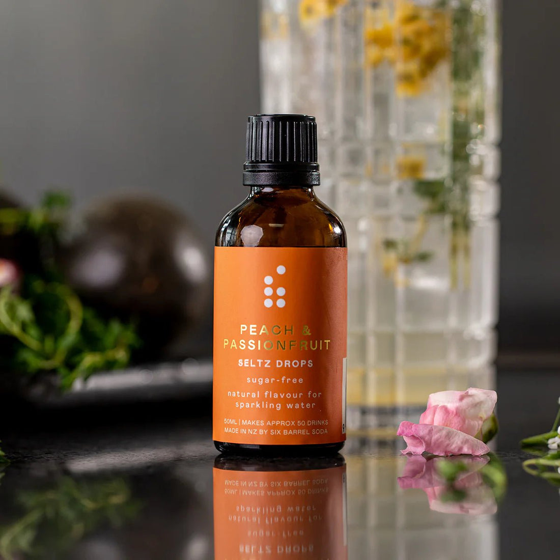 Six Barrel Soda - Peach &amp; Passionfruit Seltz Drops - The Flower Crate