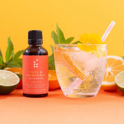 Six Barrel Soda - Yuzu &amp; Mandarin Seltz Drops - The Flower Crate