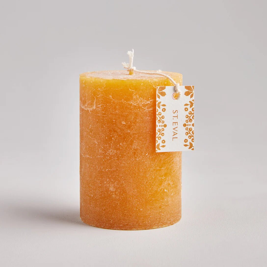 St. Eval - Pillar Folk Candle, Amber - The Flower Crate