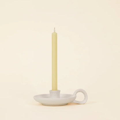 St Eval - White Speckle Candle Holder - The Flower Crate