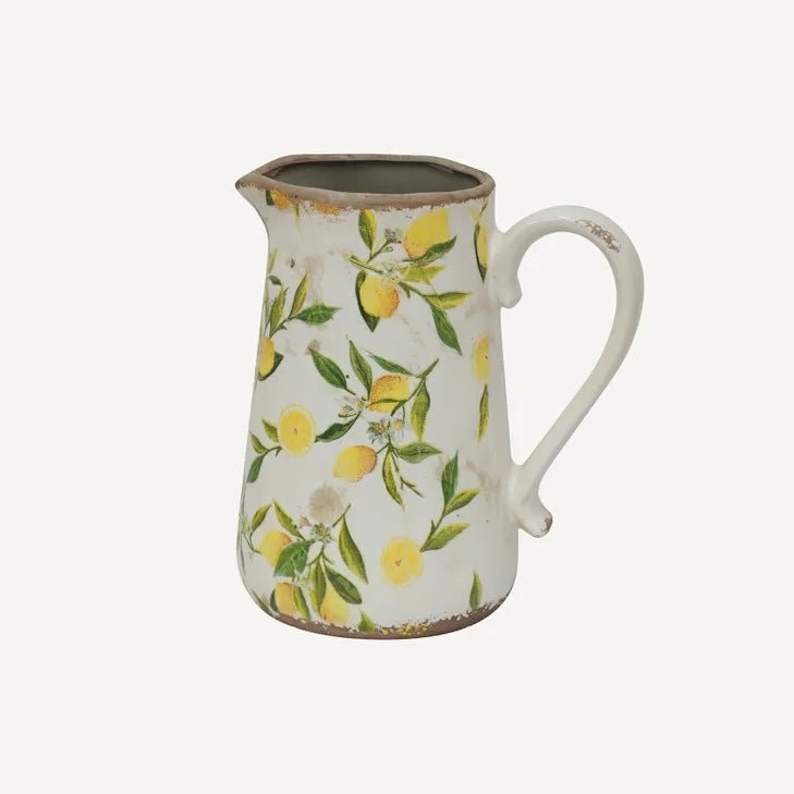 Tall Botanical Lemon Jug - The Flower Crate