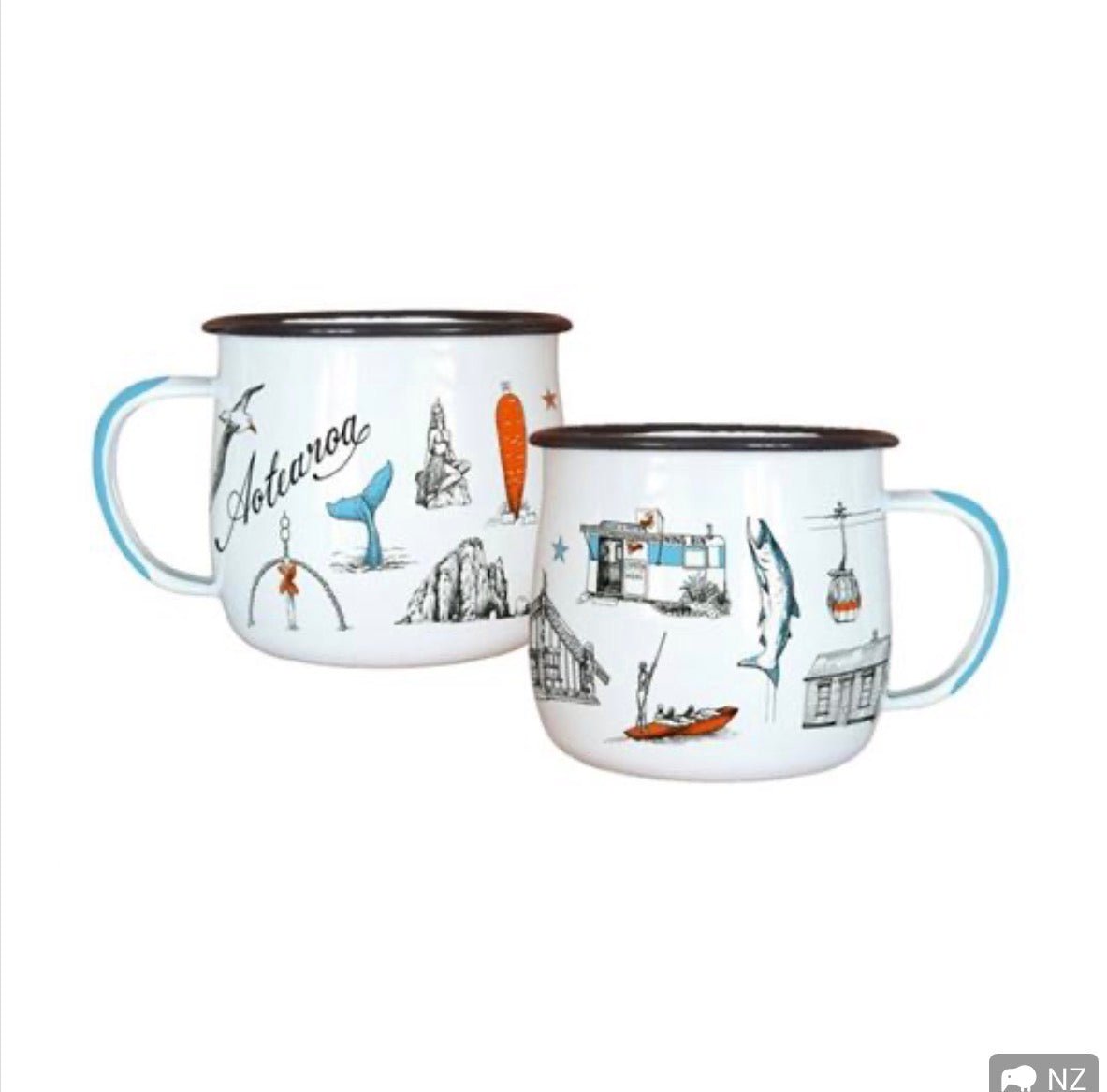 Tanya Wolfcamp Enamel Mug - Aotearoa - The Flower Crate