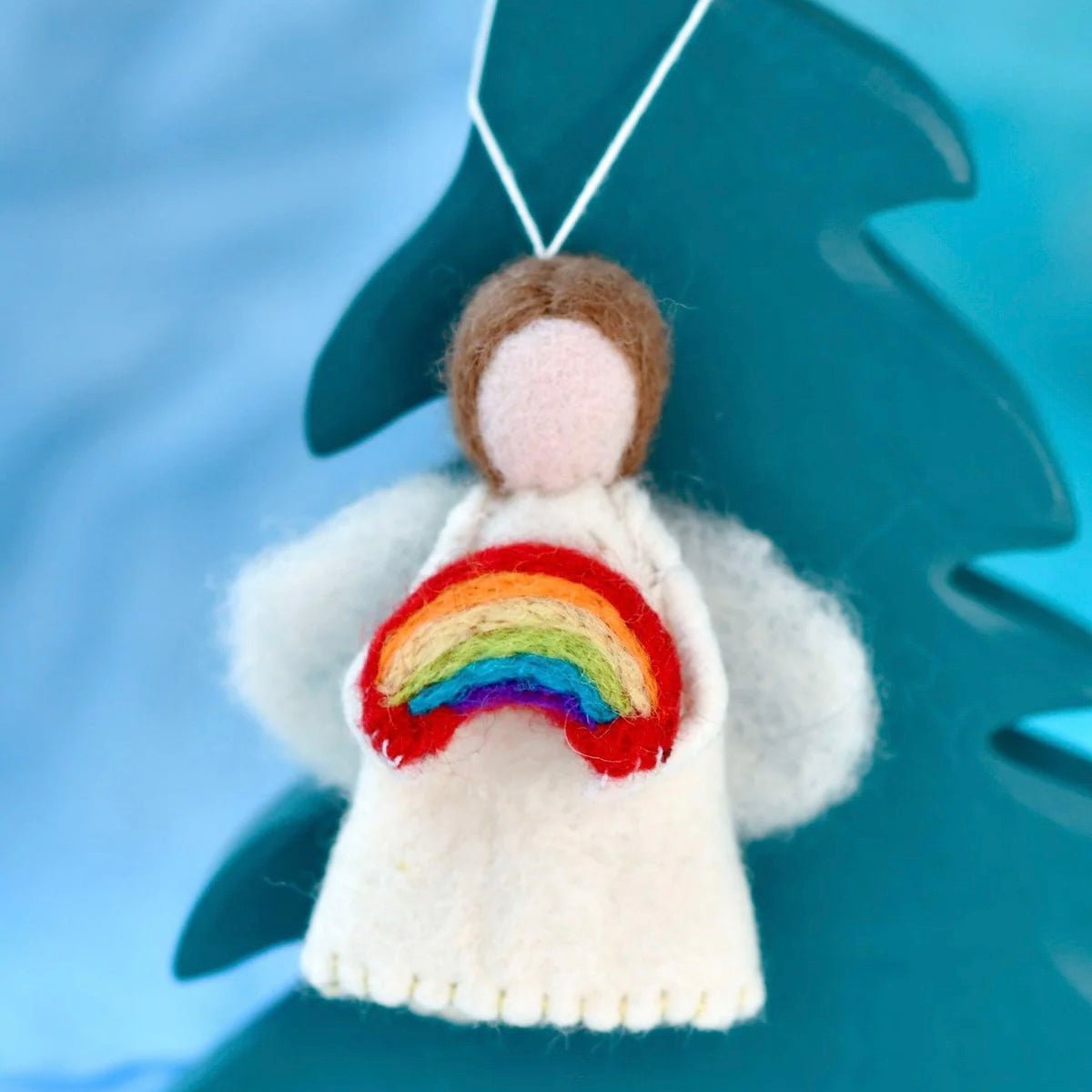 Tara Treasures - Felt Angel with Rainbow - The Flower Crate