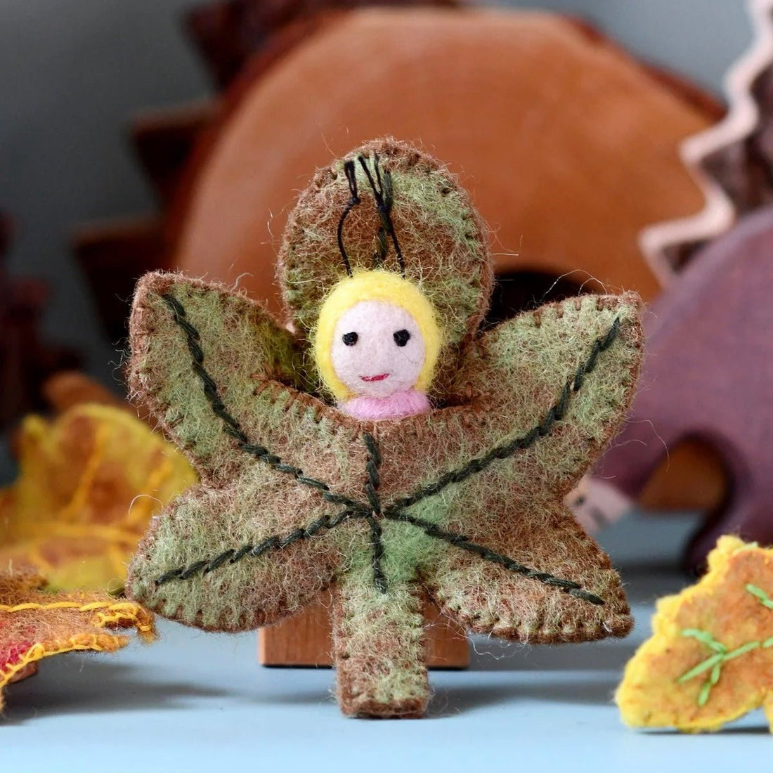 Tara Treasures - Felt Chestnut Leaf Baby - The Flower Crate
