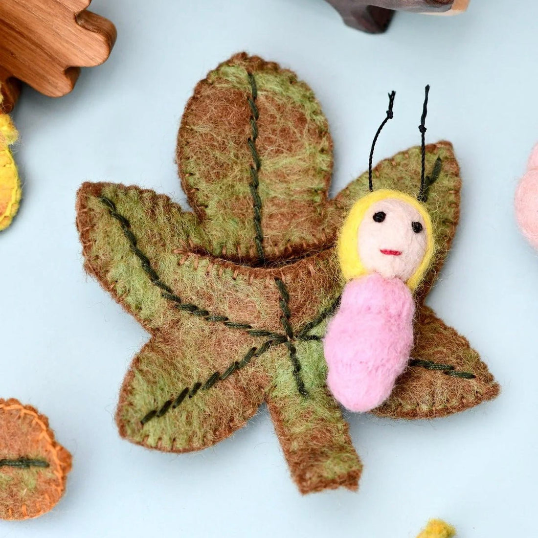 Tara Treasures - Felt Chestnut Leaf Baby - The Flower Crate