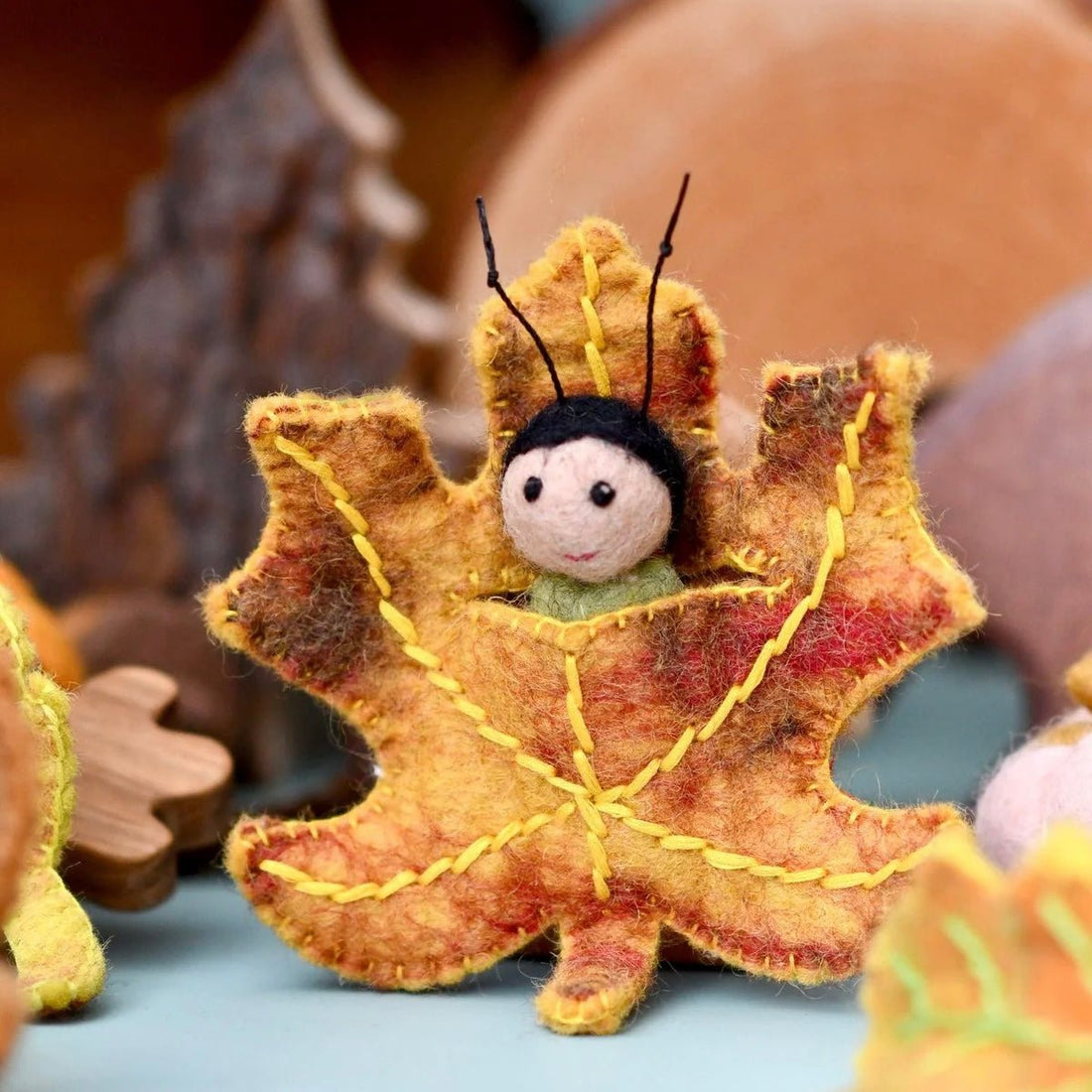 Tara Treasures - Felt Maple Leaf Baby - The Flower Crate