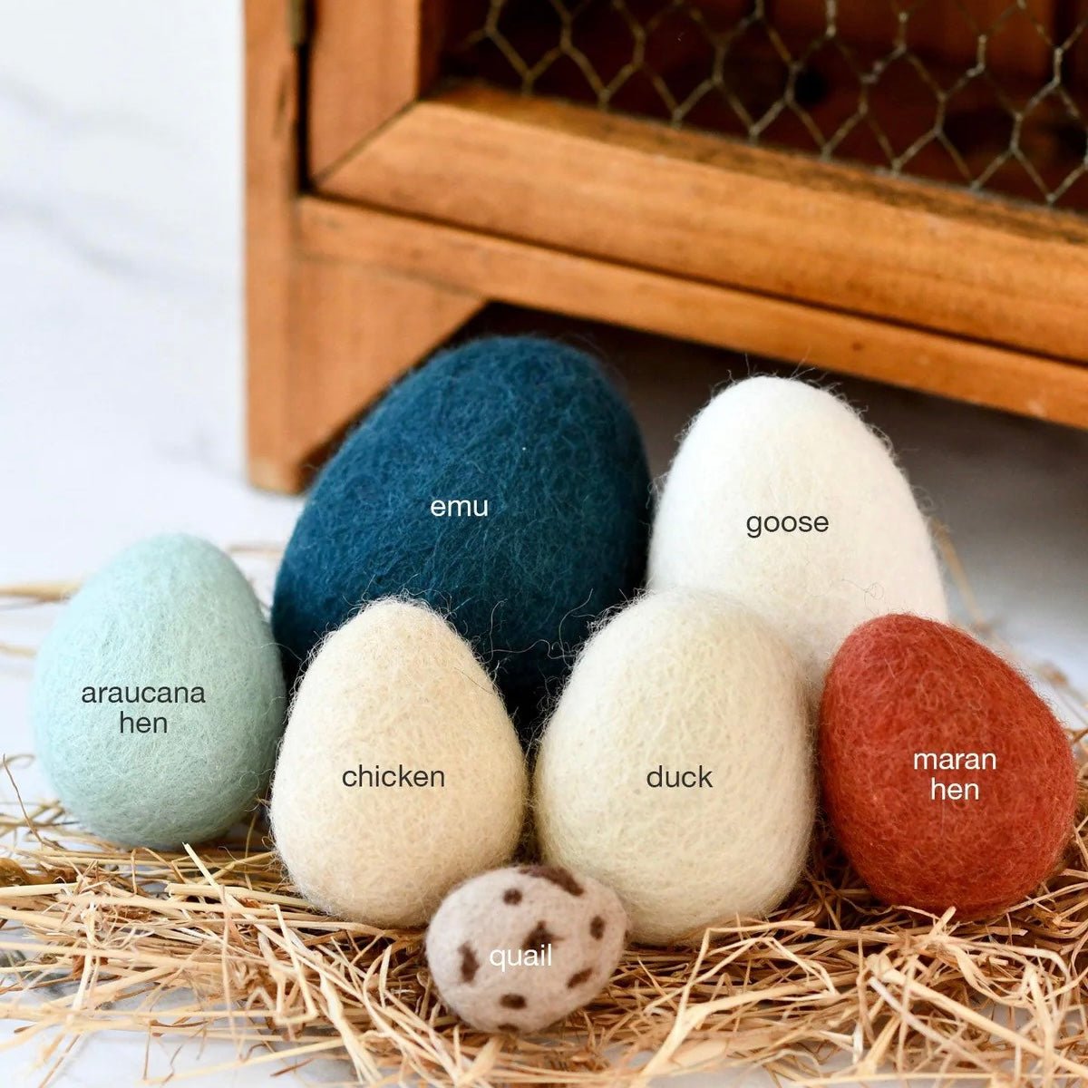 Tara Treasures - Felt Poultry Eggs, 7 Varieties - The Flower Crate