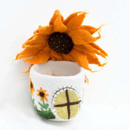 Tara Treasures - Felt Sunflower Fairies &amp; Gnomes House - The Flower Crate