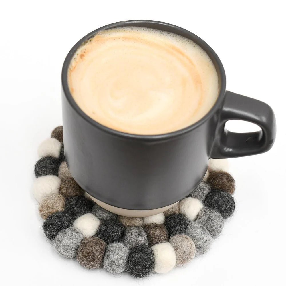 Tara Treasures - Grey Stones Felt Coaster Set - The Flower Crate