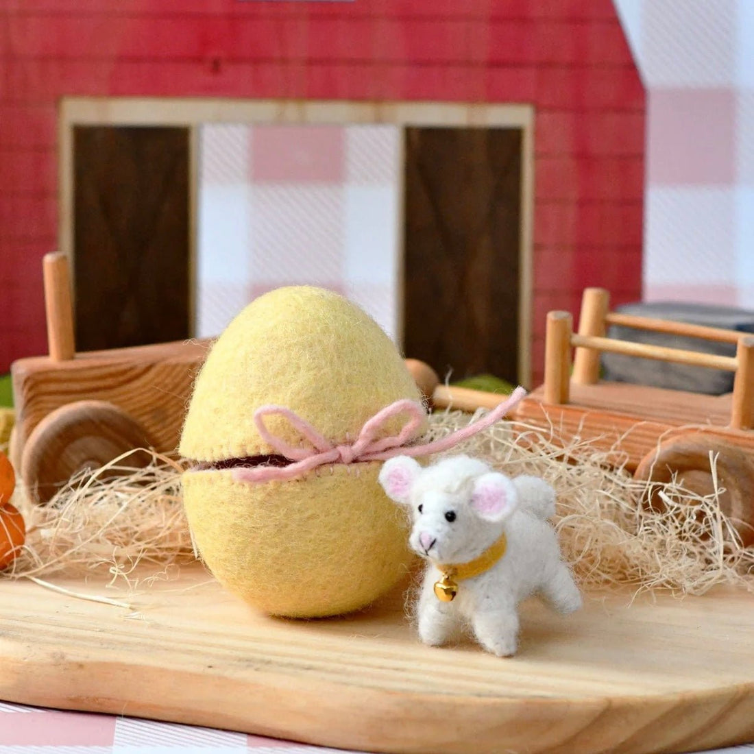 Tara Treasures - Surprise Felt Egg with Lamb - The Flower Crate