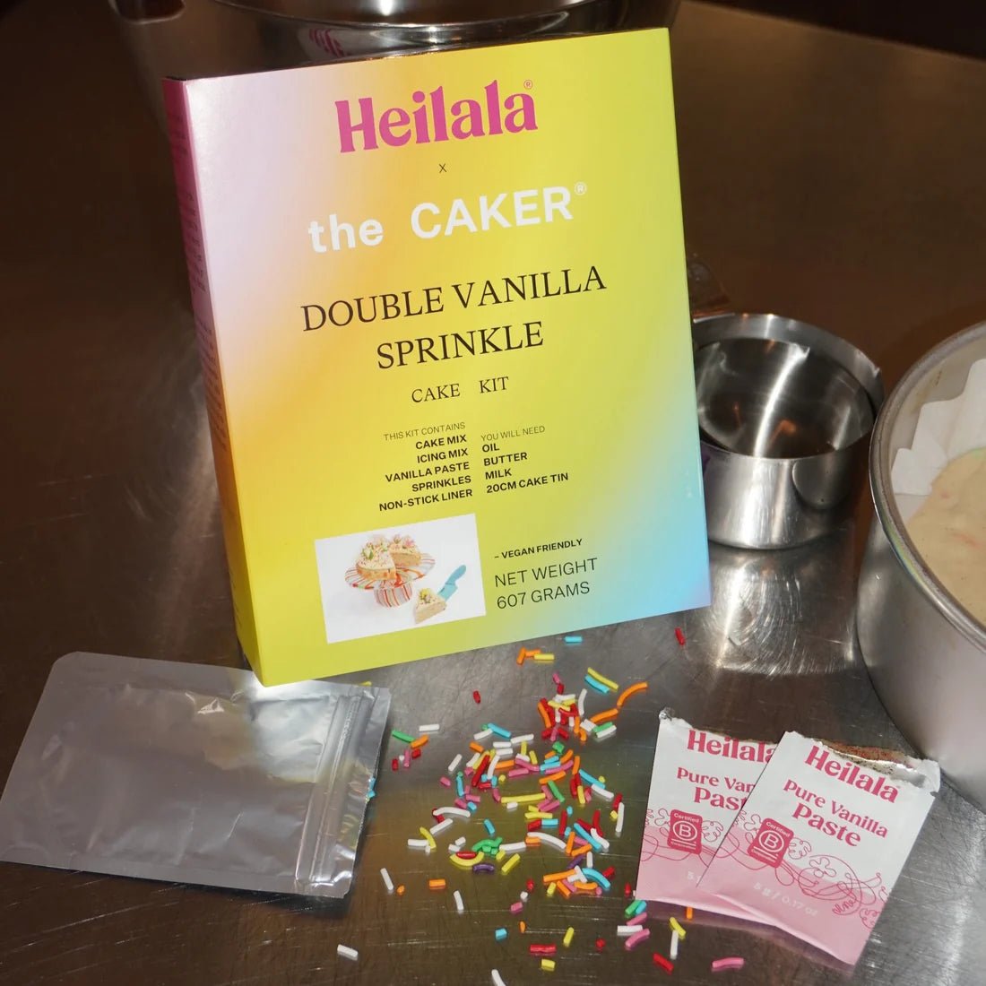 The Caker - Double Vanilla Sprinkle Cake Kit - The Flower Crate