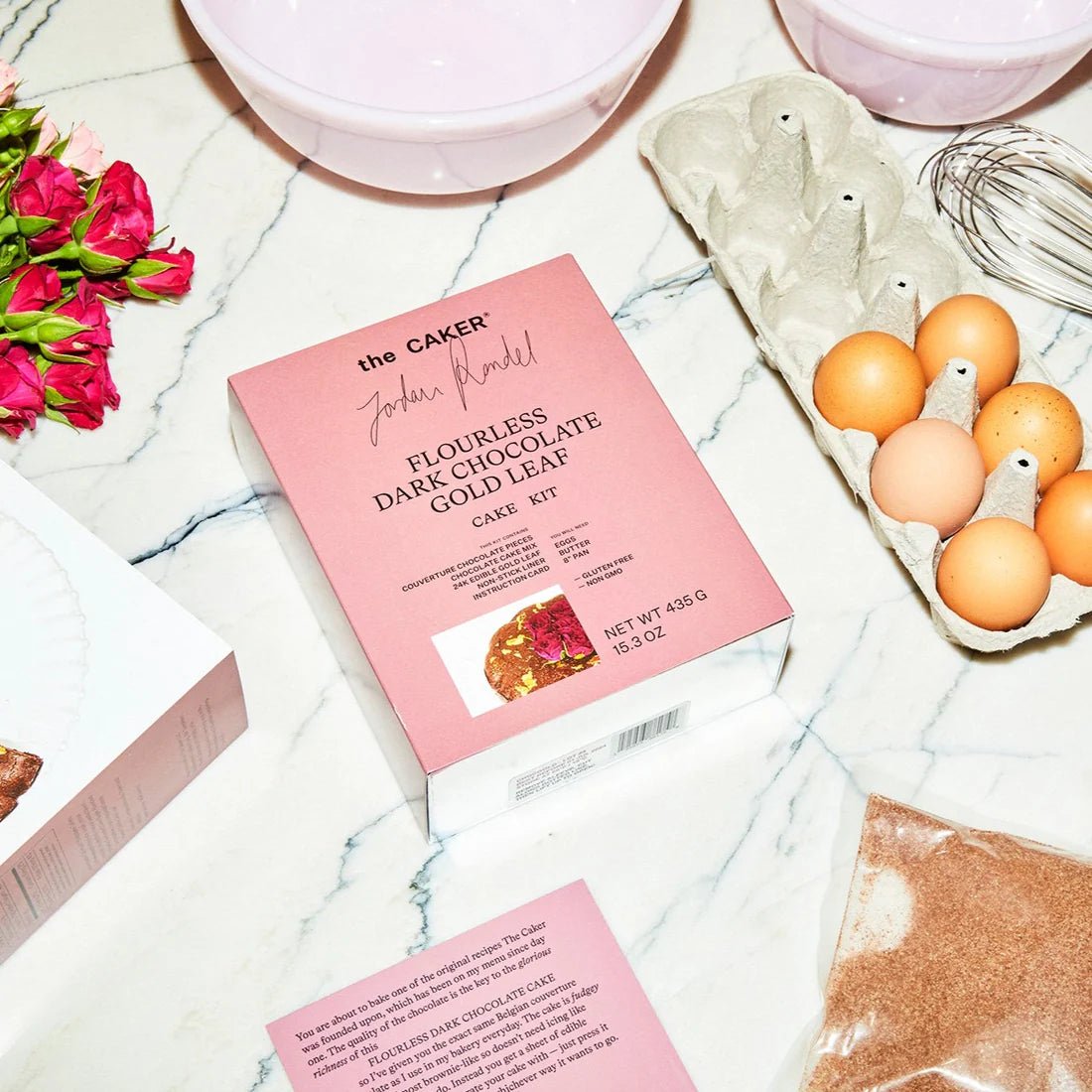 The Caker - Flourless Dark Chocolate &amp; Gold Leaf Cake Mix - The Flower Crate