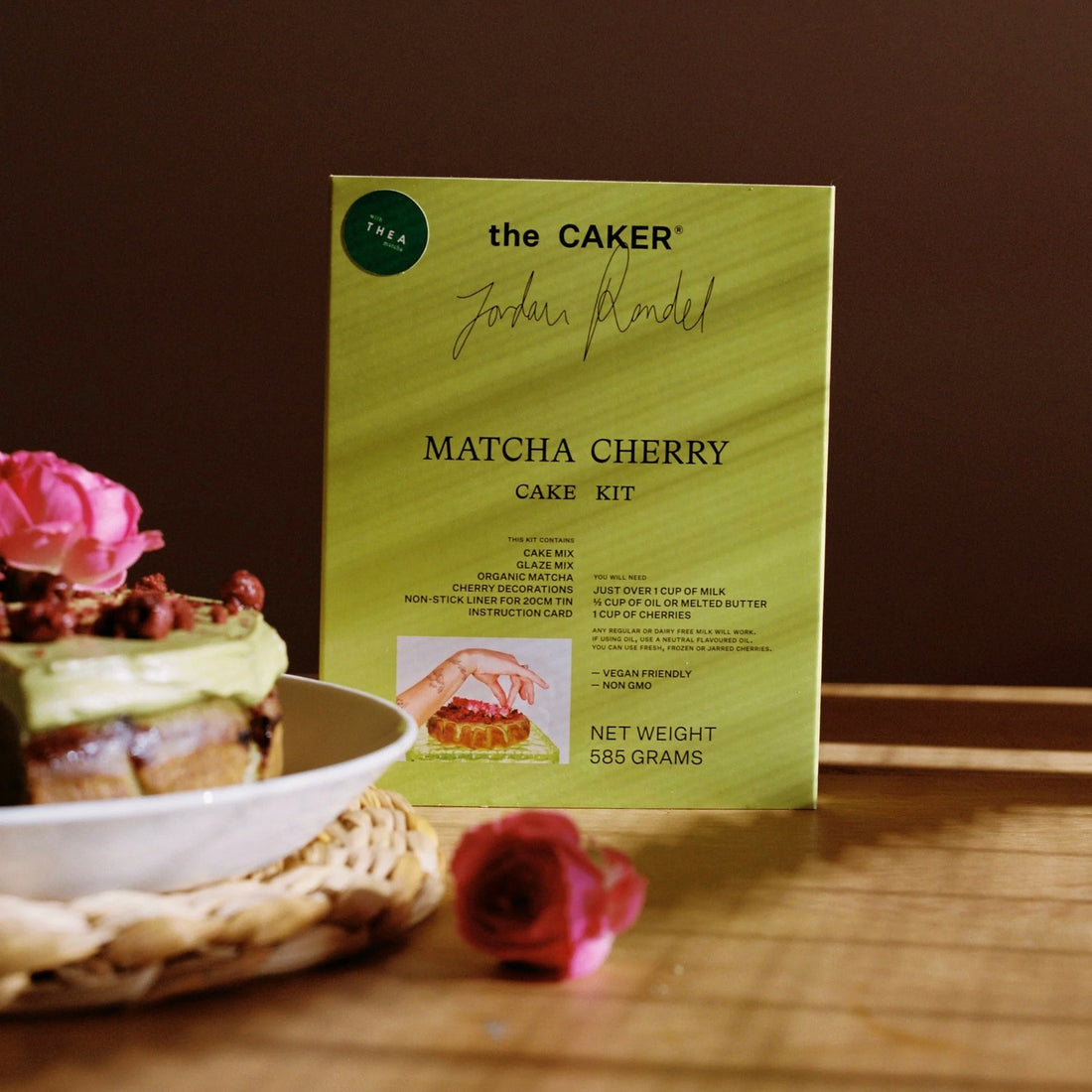 The Caker - Matcha Cherry Cake Kit - The Flower Crate