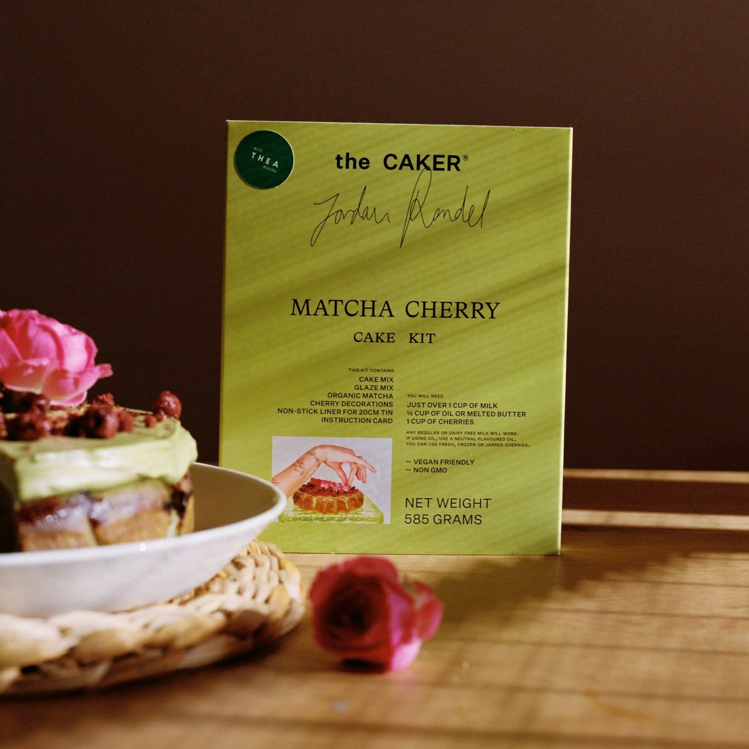 The Caker - Matcha Cherry Cake Kit - The Flower Crate